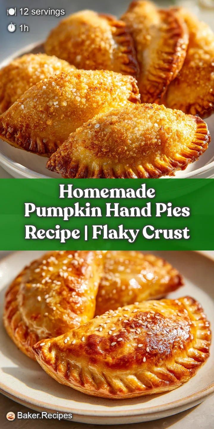 Close-up of a pumpkin hand pie, revealing its flaky layers and the rich, orange filling oozing slightly from the edges.