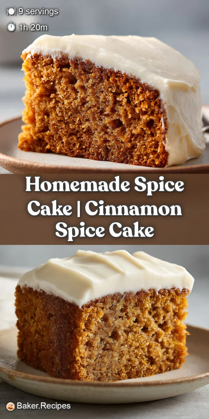 Close-up of velvety cream cheese frosting swirling over a dark, spiced crumb with visible specks of ground cinnamon.