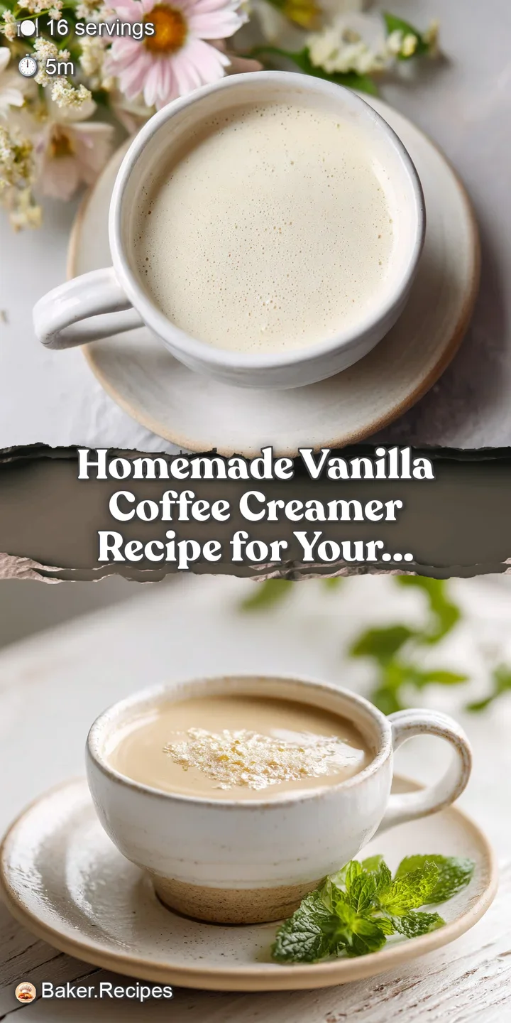Close-up of homemade vanilla coffee creamer. Its luscious pale tan color promises a sweet and smooth flavor.