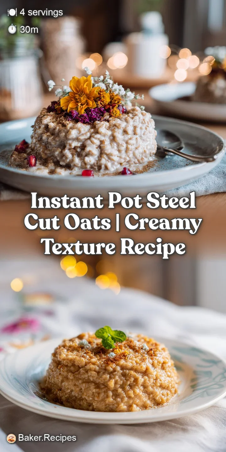 Close-up of steel-cut oats showing a smooth, almost pudding-like texture with scattered grains, catching the light.