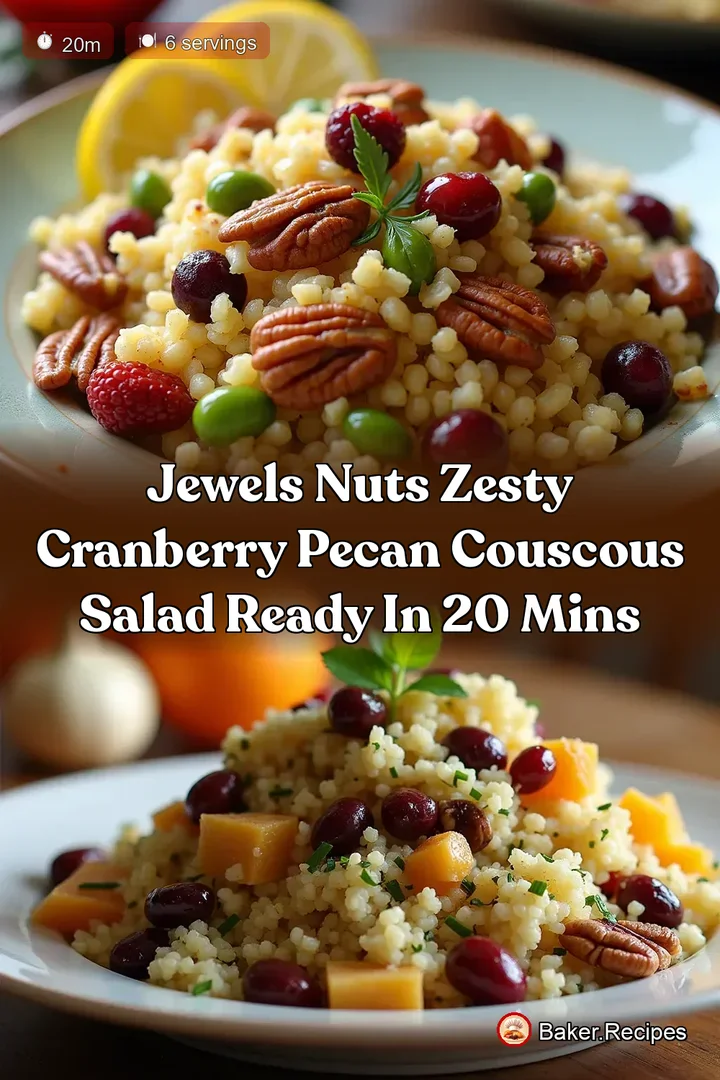 Jewels Nuts Zesty Cranberry Pecan Couscous Salad Ready in 20 Mins