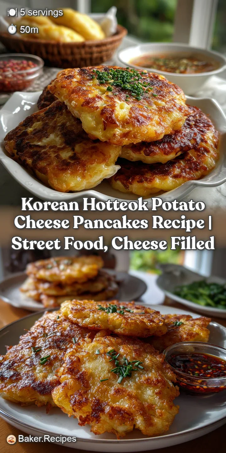 Korean Hotteok Potato Cheese Pancakes Recipe | Street Food Cheese Filled