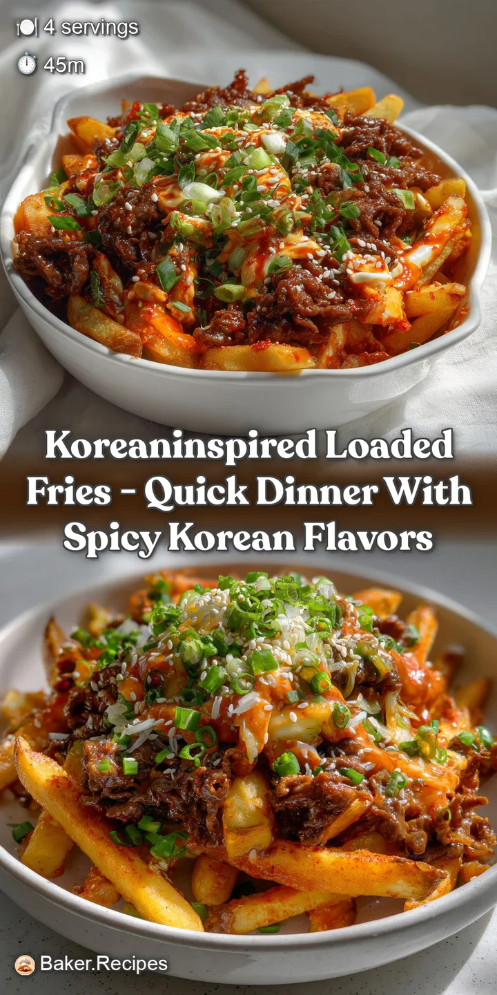 KoreanInspired Loaded Fries - Quick Dinner with Spicy Korean Flavors