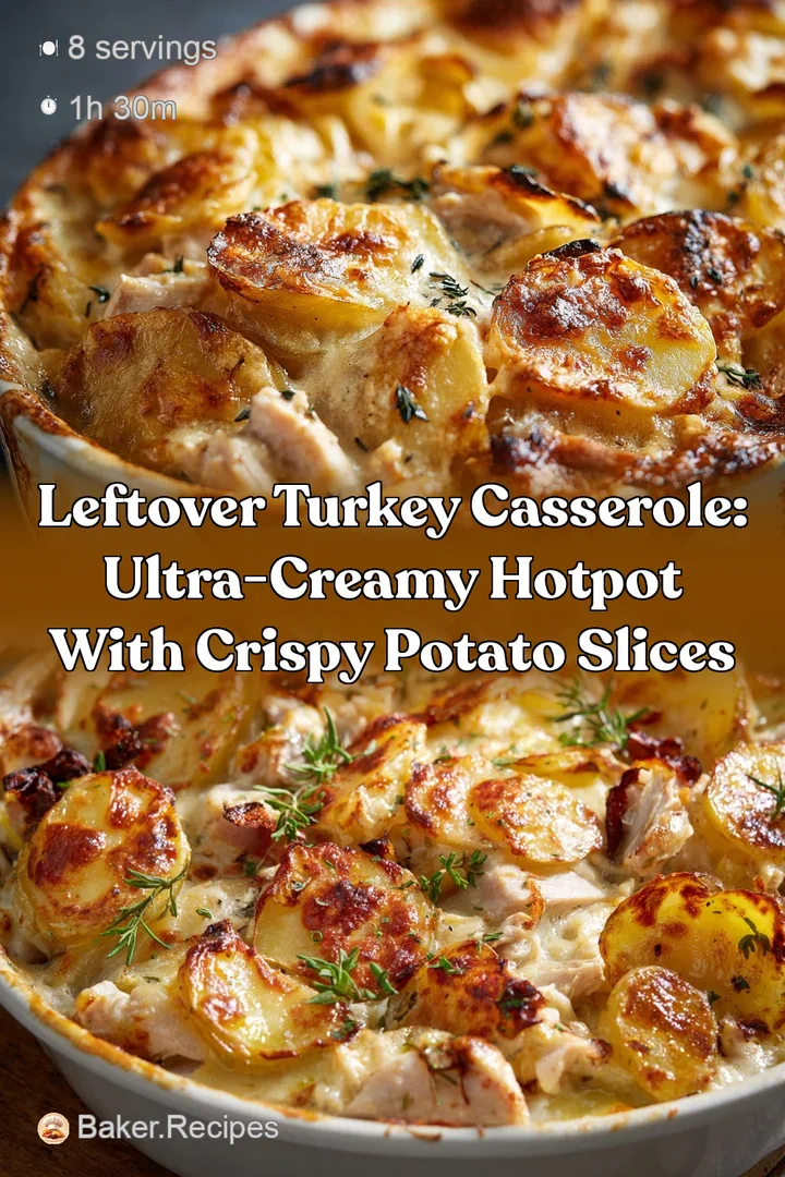 Leftover Turkey Casserole: Ultra-Creamy Hotpot with Crispy Potato Slices