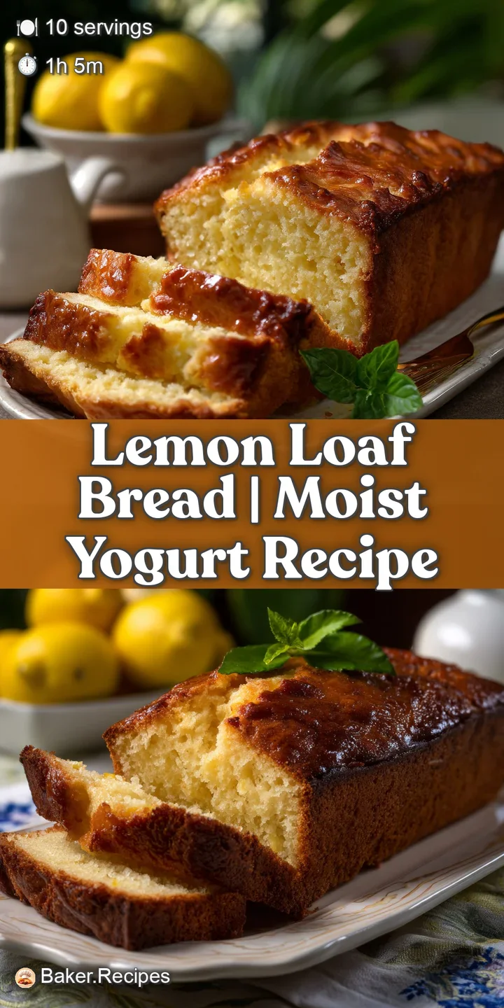 Close-up of a lemon loaf slice, revealing a soft, moist crumb. A sugary glaze coats the top, hinting at a sweet, tangy fla...