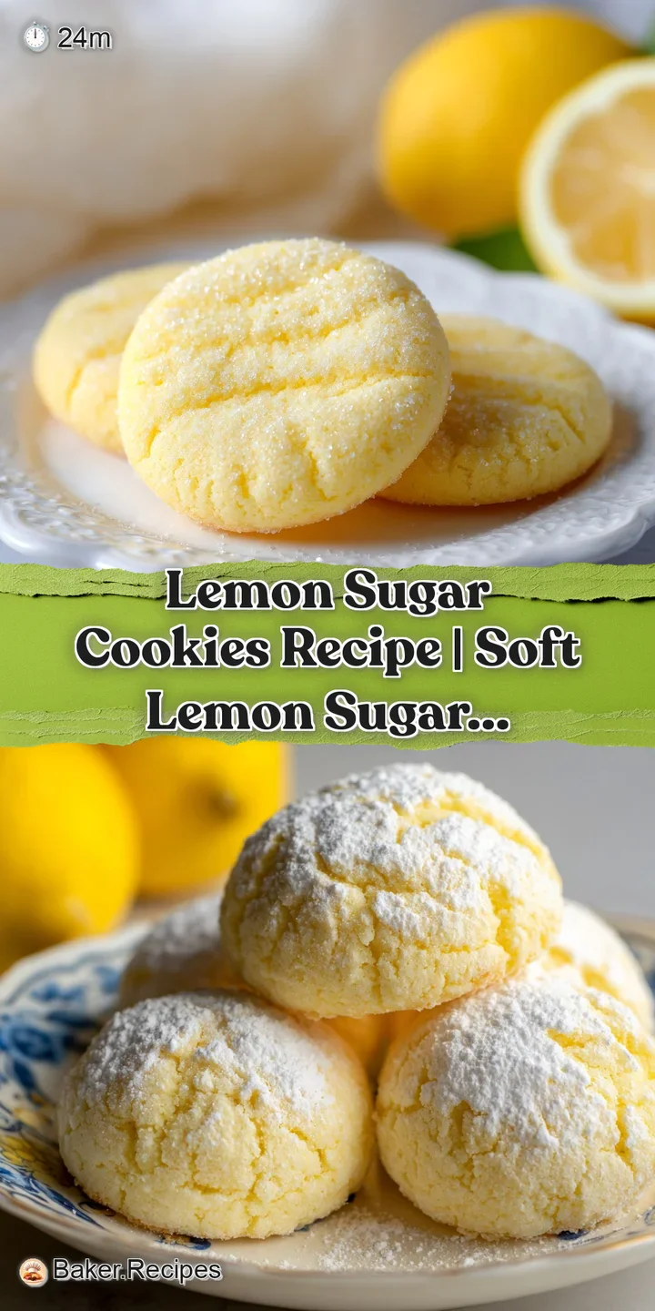 Close-up shot of a lemon sugar cookie revealing its crumbly texture and a glistening, sugary surface.