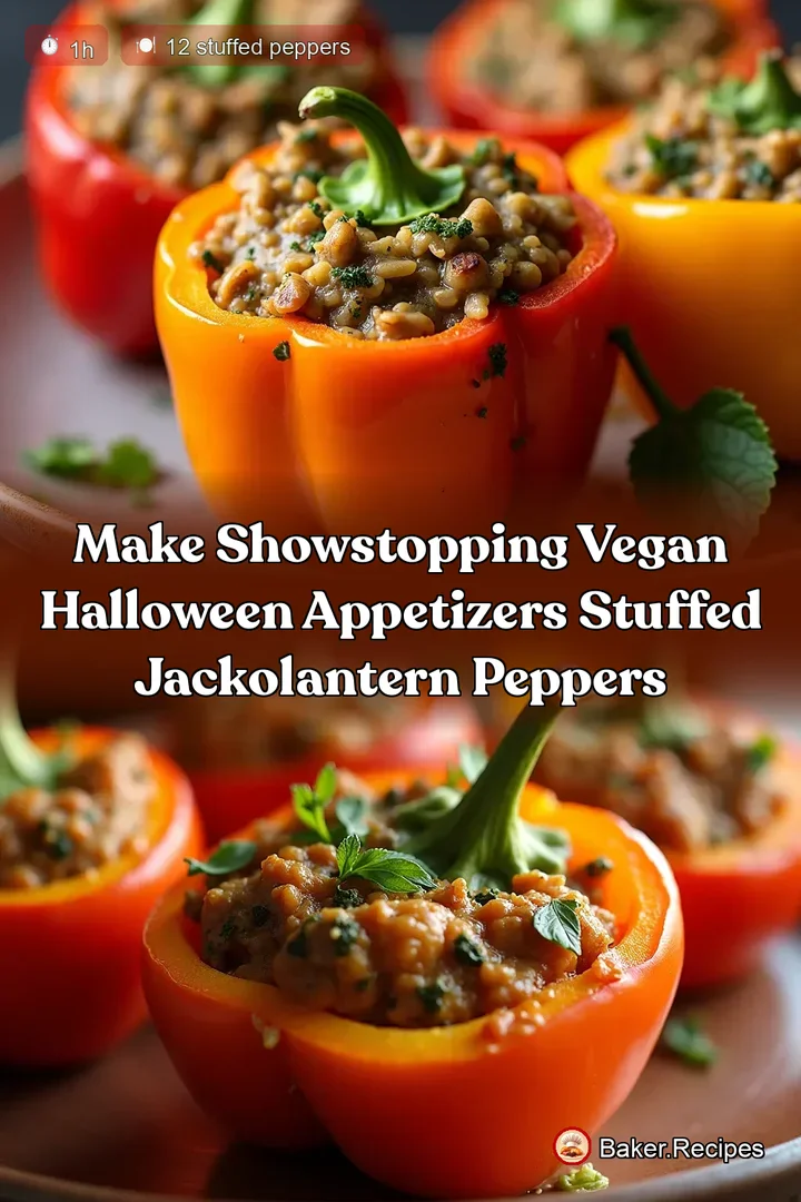 Make ShowStopping Vegan Halloween Appetizers Stuffed JackOLantern Peppers