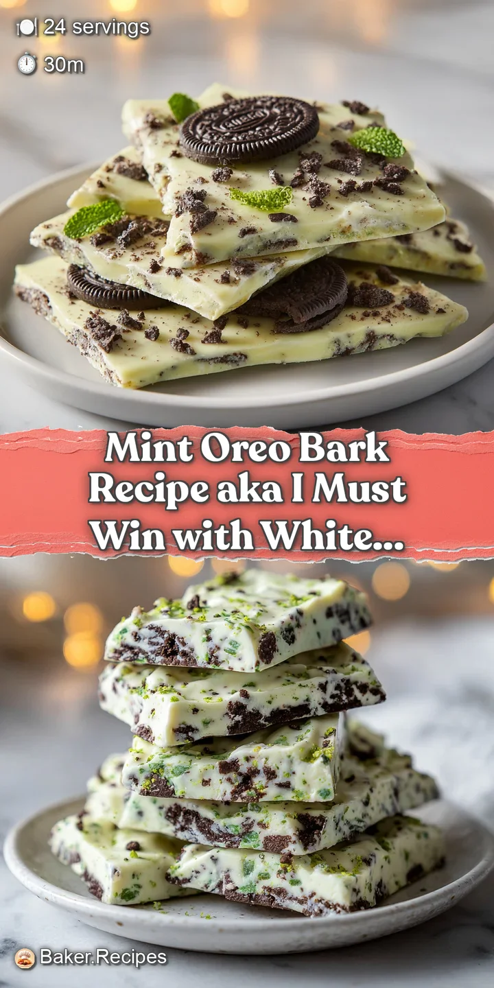 Close-up of mint Oreo bark showcasing the rich chocolate, cool green hue, and irresistible crunchy Oreo pieces.
