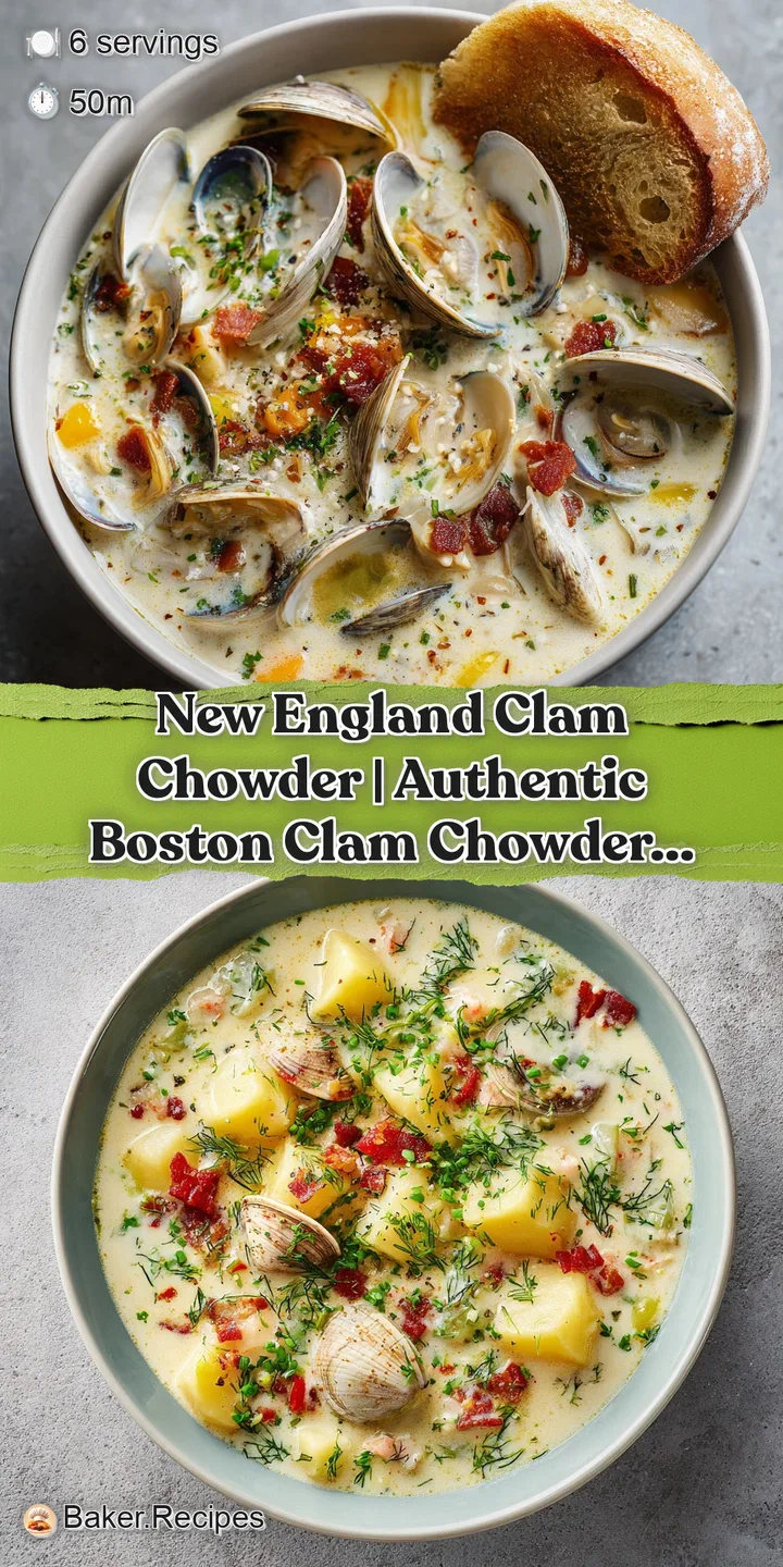 Close-up of a spoonful of velvety clam chowder, showcasing plump clams and soft potato chunks.