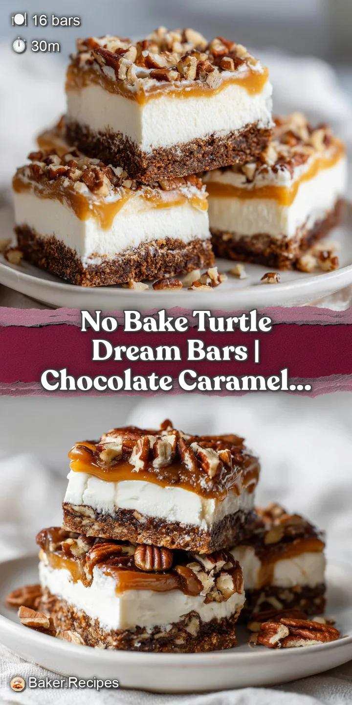 Close-up of gooey golden caramel oozing from between a rich chocolate layer and crunchy toasted pecan pieces.