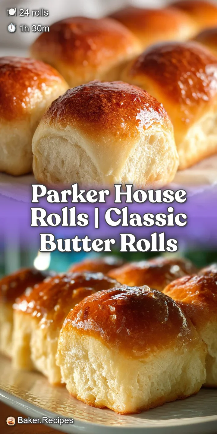 Close-up on a warm Parker House roll, showcasing its flaky layers and inviting, lightly browned crust with melted butter.