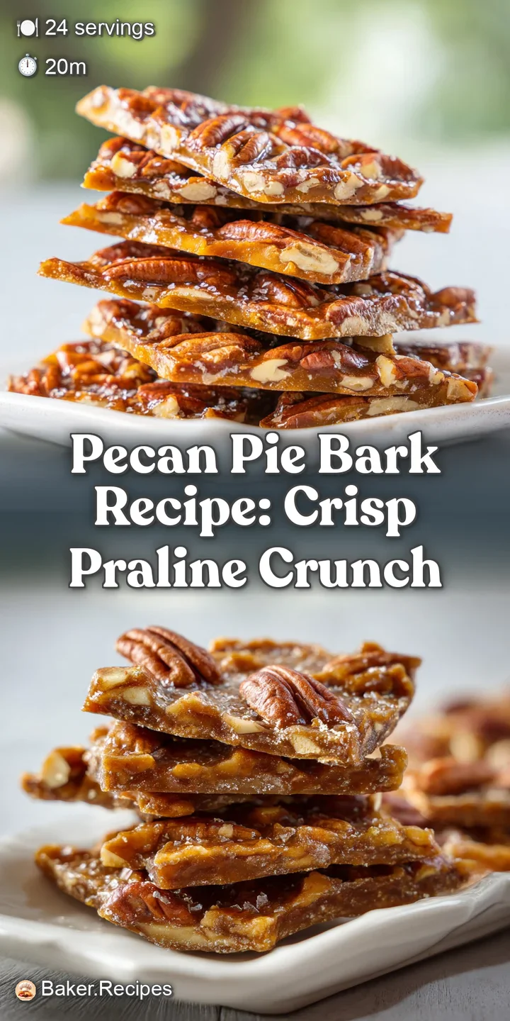 Close-up of pecan pie bark with glistening chocolate and toasted pecans, revealing a symphony of textures and inviting swe...