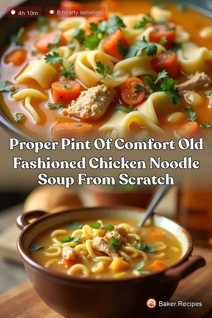 Proper Pint of Comfort Old Fashioned Chicken Noodle Soup From Scratch