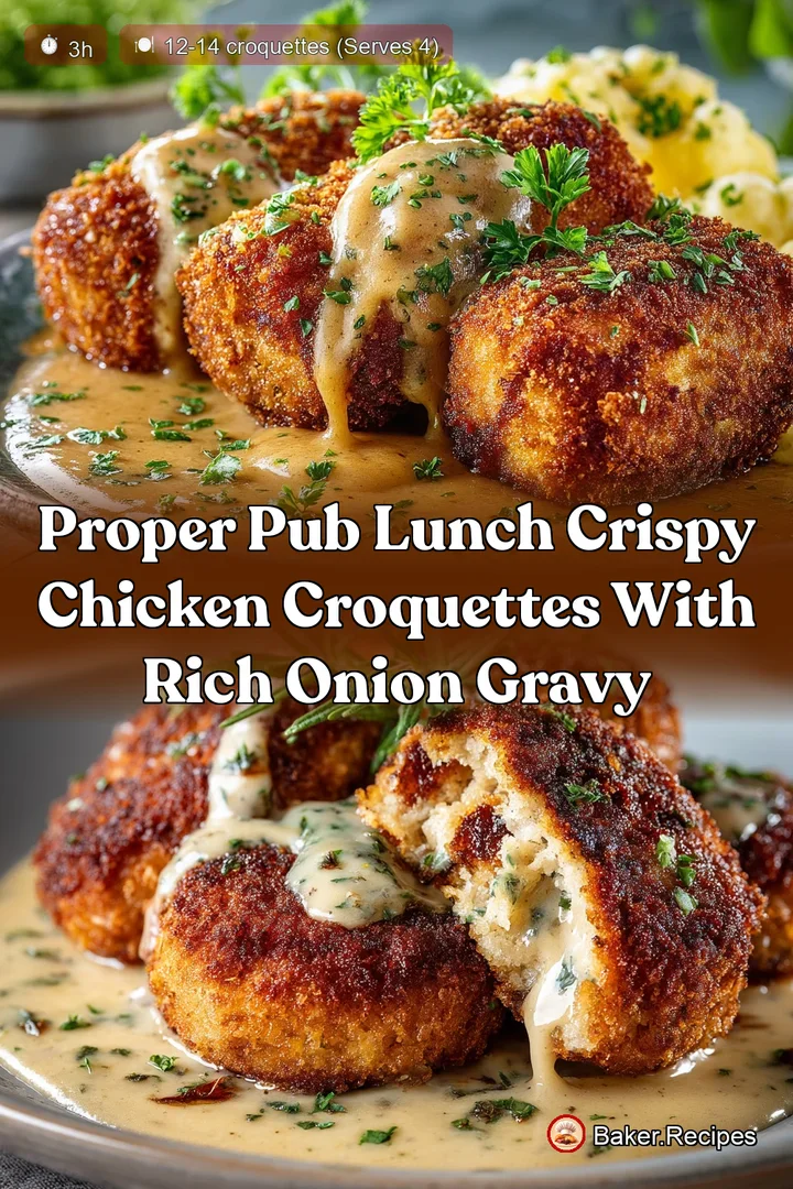 Proper Pub Lunch Crispy Chicken Croquettes with Rich Onion Gravy