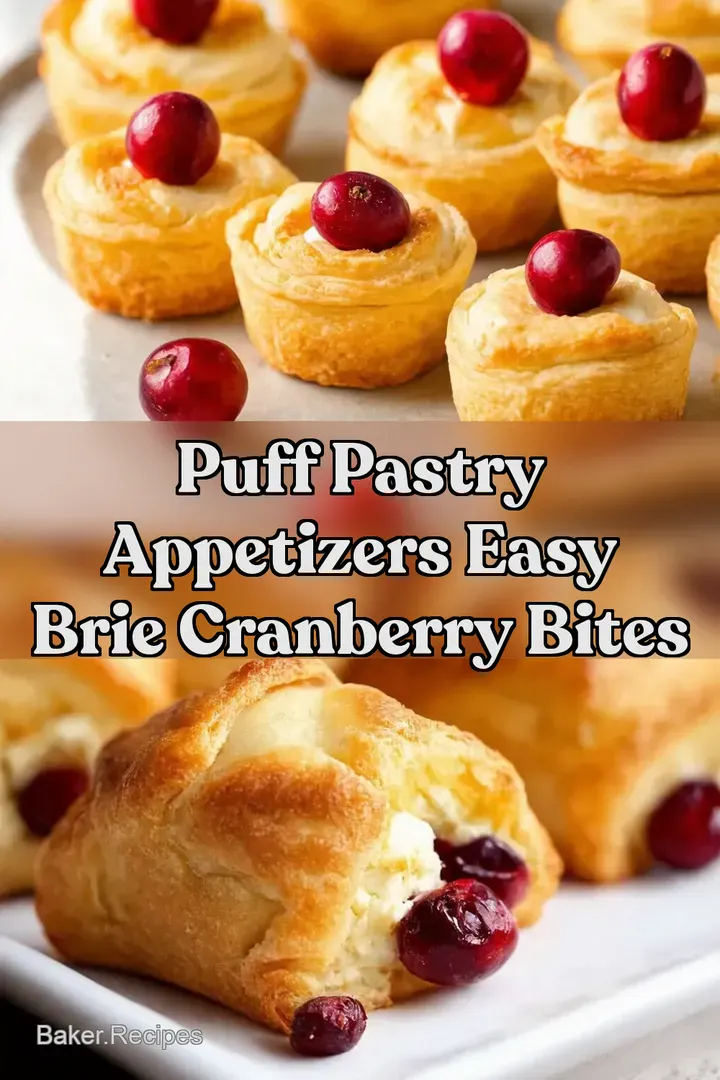 Puff pastry appetizers Easy Brie Cranberry Bites