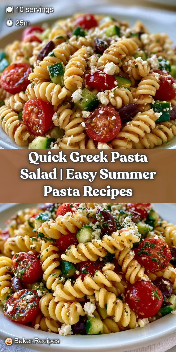 Close-up of glossy spiral pasta mixed with bright red tomatoes, green cucumbers, and salty white feta cubes.