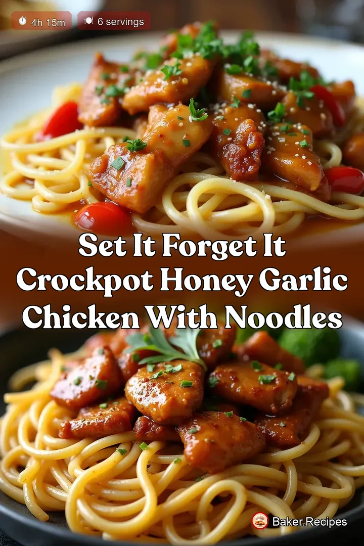 Set It Forget It Crockpot Honey Garlic Chicken with Noodles