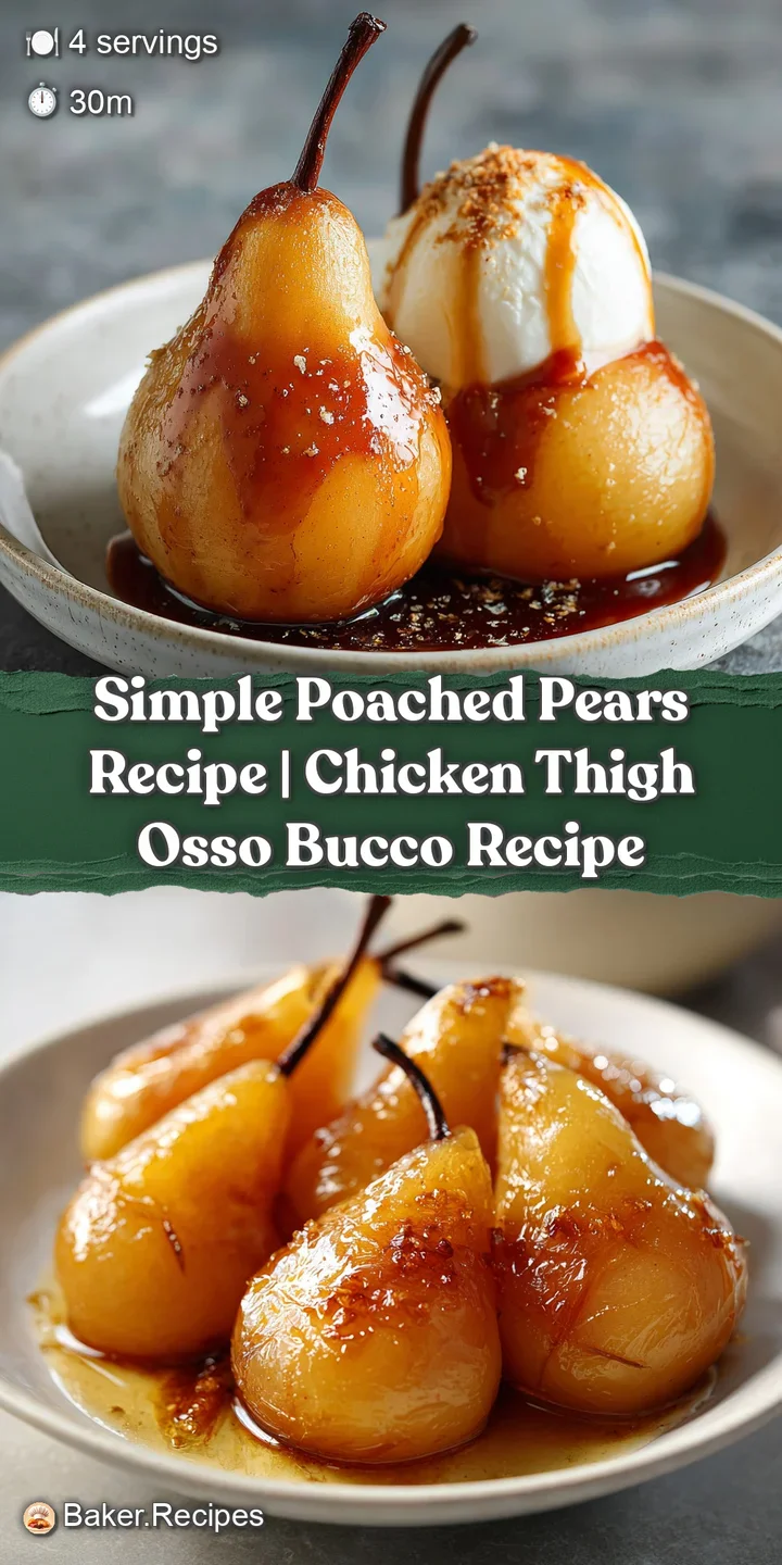 Close-up of a tender poached pear, its skin ruby red and glistening, submerged in a rich, intensely colored red wine sauce.