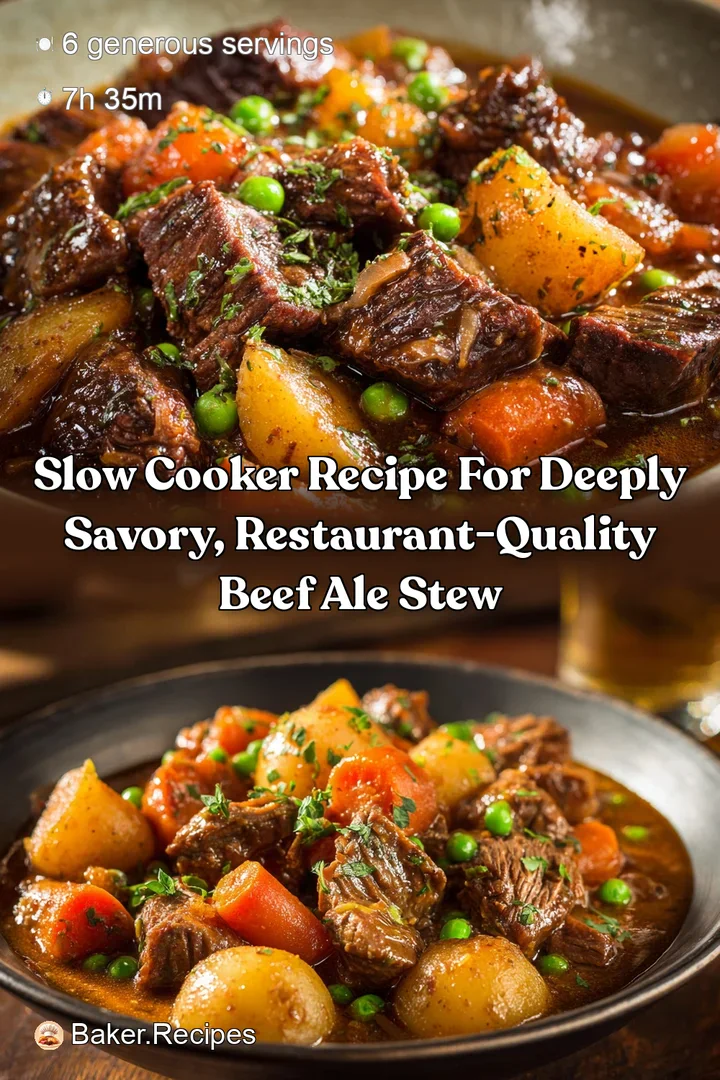 Slow cooker recipe for deeply savory restaurant-quality Beef Ale Stew