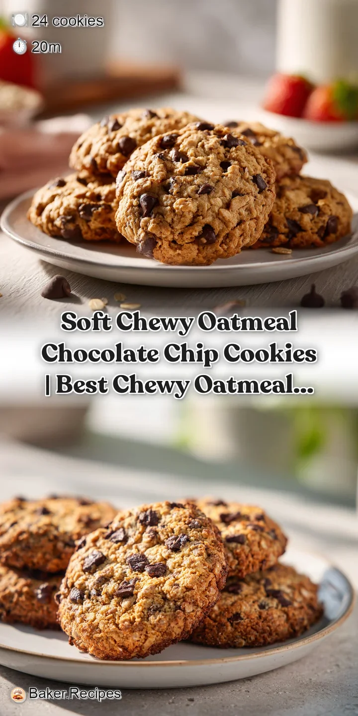 Close-up of a perfectly baked oatmeal cookie, showing chewy texture and gooey, dark chocolate chips.