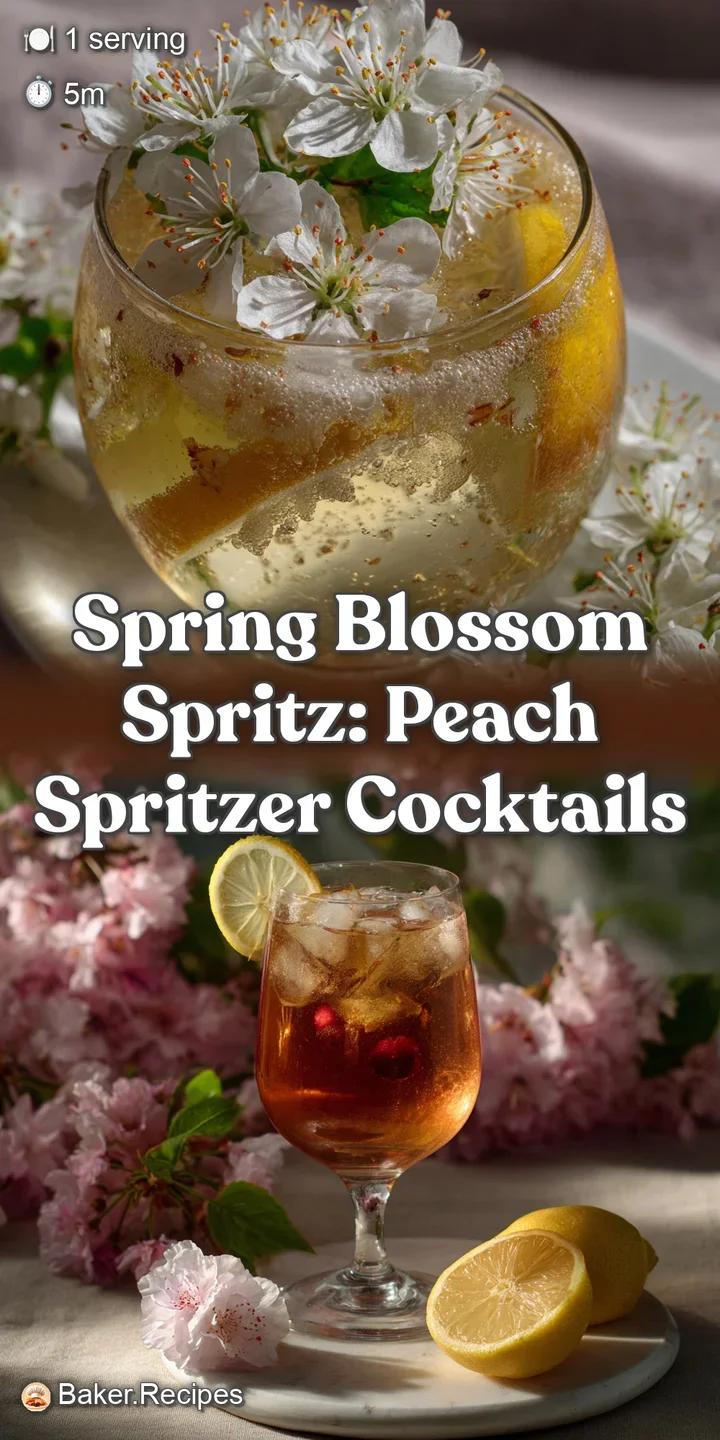 Spring Blossom Spritz: Peach Spritzer Cocktails