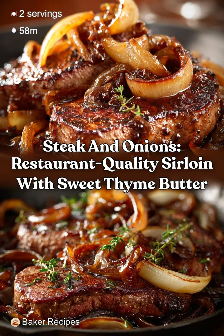 Steak and Onions: Restaurant-Quality Sirloin with Sweet Thyme Butter