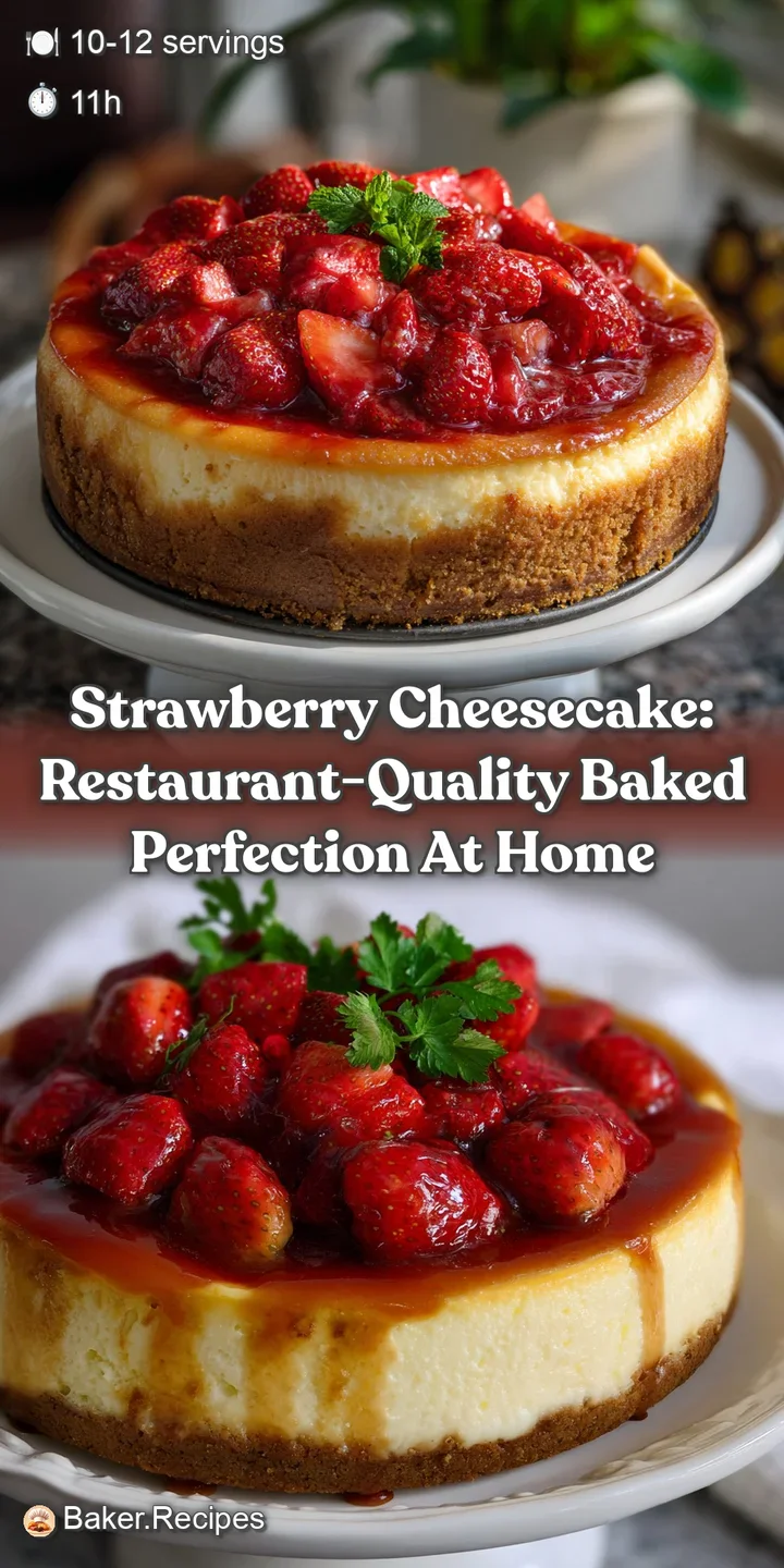 Strawberry Cheesecake: Restaurant-Quality Baked Perfection At Home