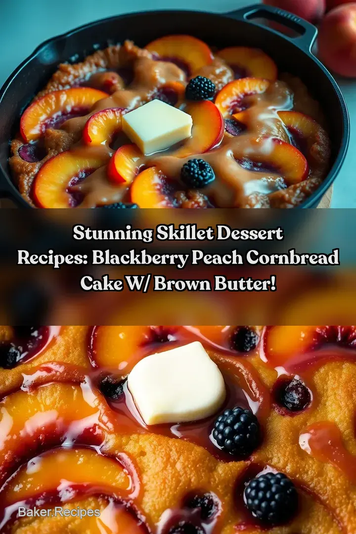 Stunning Skillet Dessert Recipes: Blackberry Peach Cornbread Cake w/ Brown Butter!