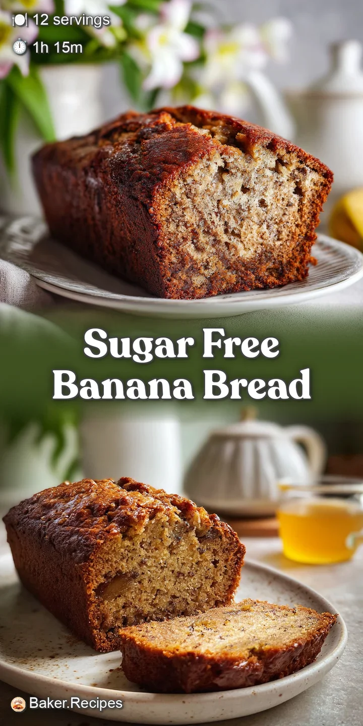 Close-up of soft, moist banana bread revealing a speckled, golden interior with visible banana pieces, hinting at sweet ar...