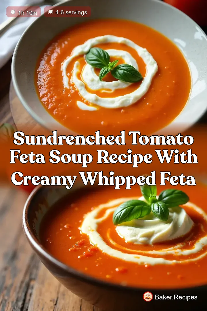 SunDrenched Tomato Feta Soup Recipe with Creamy Whipped Feta