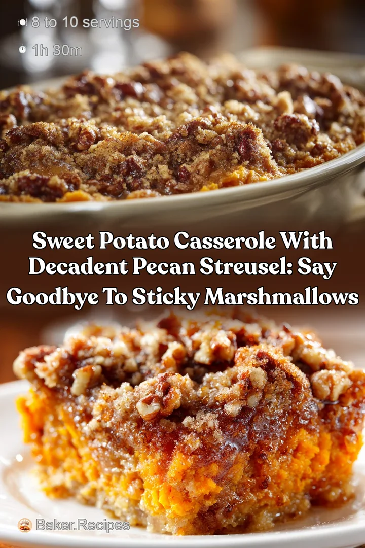 Sweet Potato Casserole with Decadent Pecan Streusel: Say Goodbye to Sticky Marshmallows
