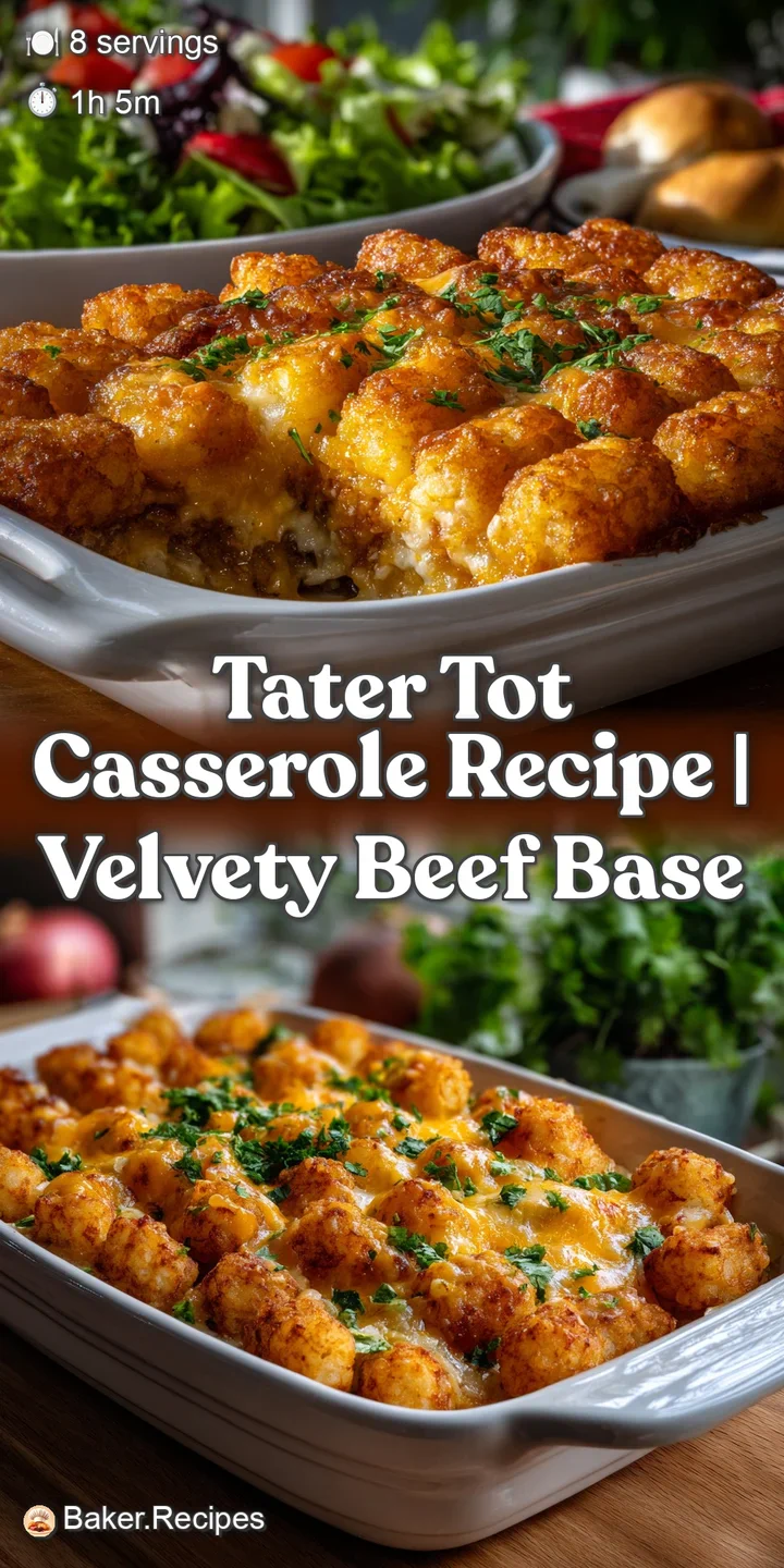 Close-up of a forkful of casserole, revealing a rich, cheesy filling and a delightfully crunchy tater tot topping, steam r...