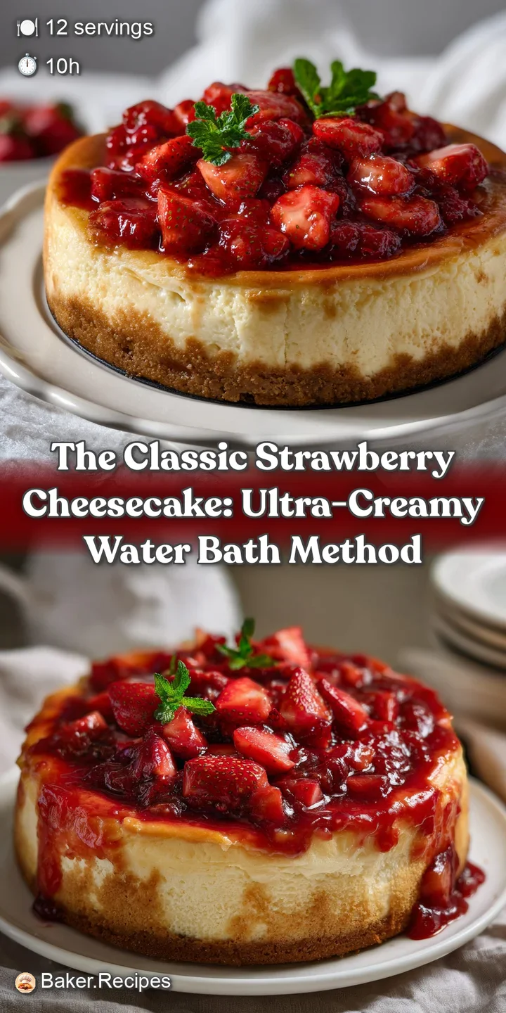 The Classic Strawberry Cheesecake: Ultra-Creamy Water Bath Method