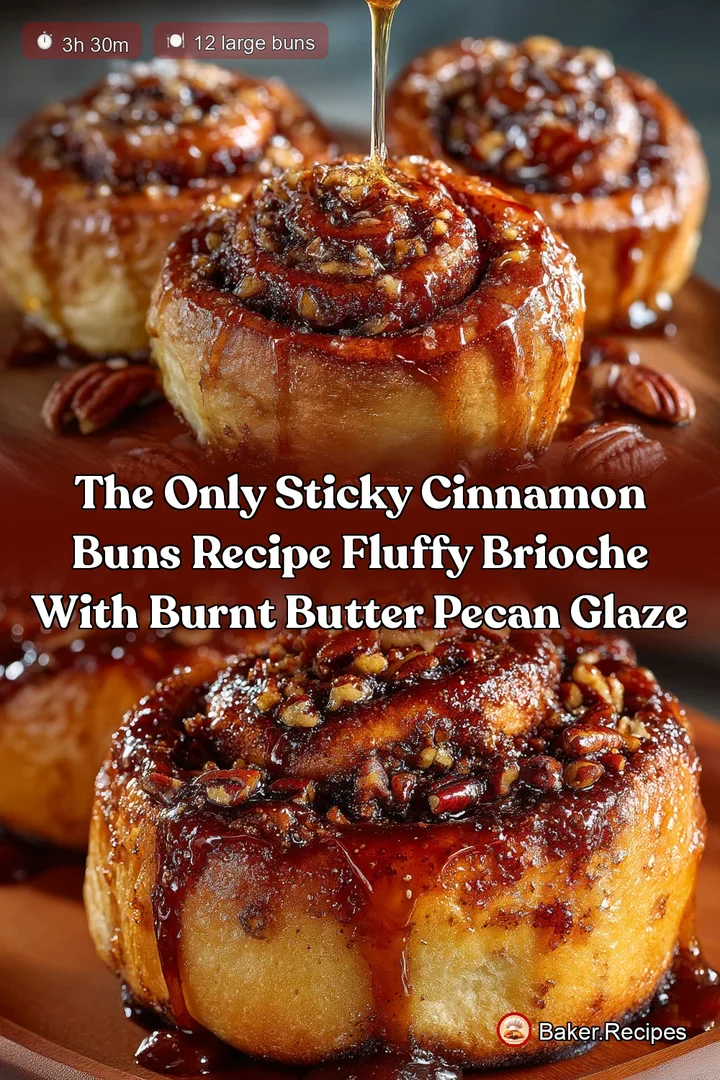 The Only Sticky Cinnamon Buns Recipe Fluffy Brioche with Burnt Butter Pecan Glaze