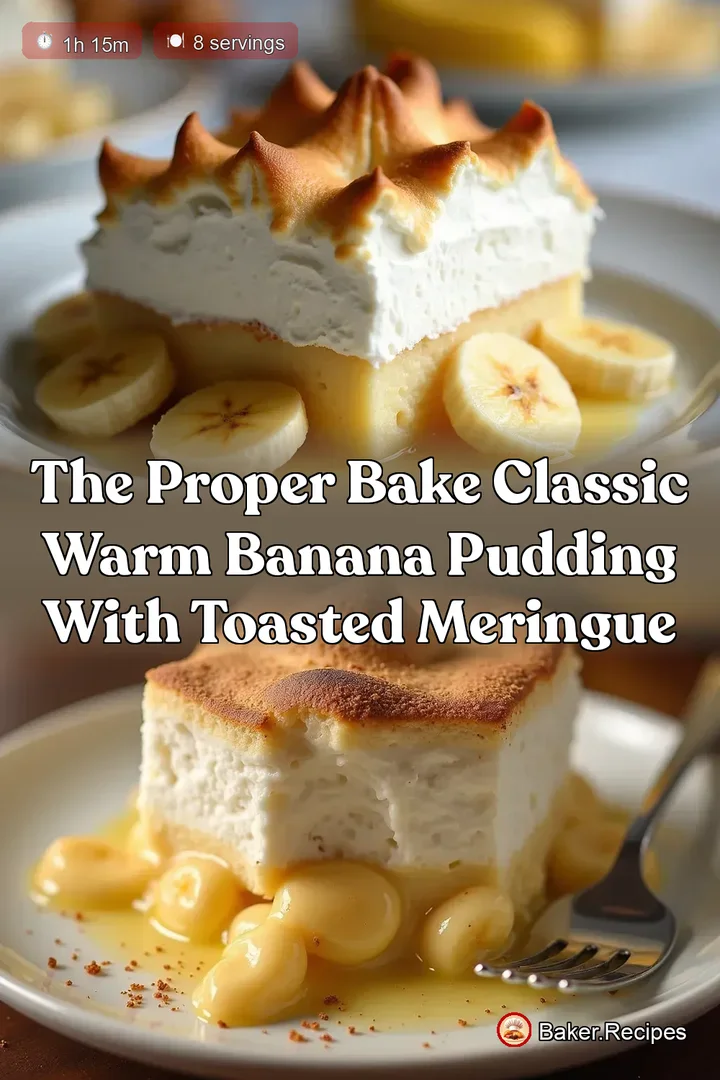 The Proper Bake Classic Warm Banana Pudding with Toasted Meringue
