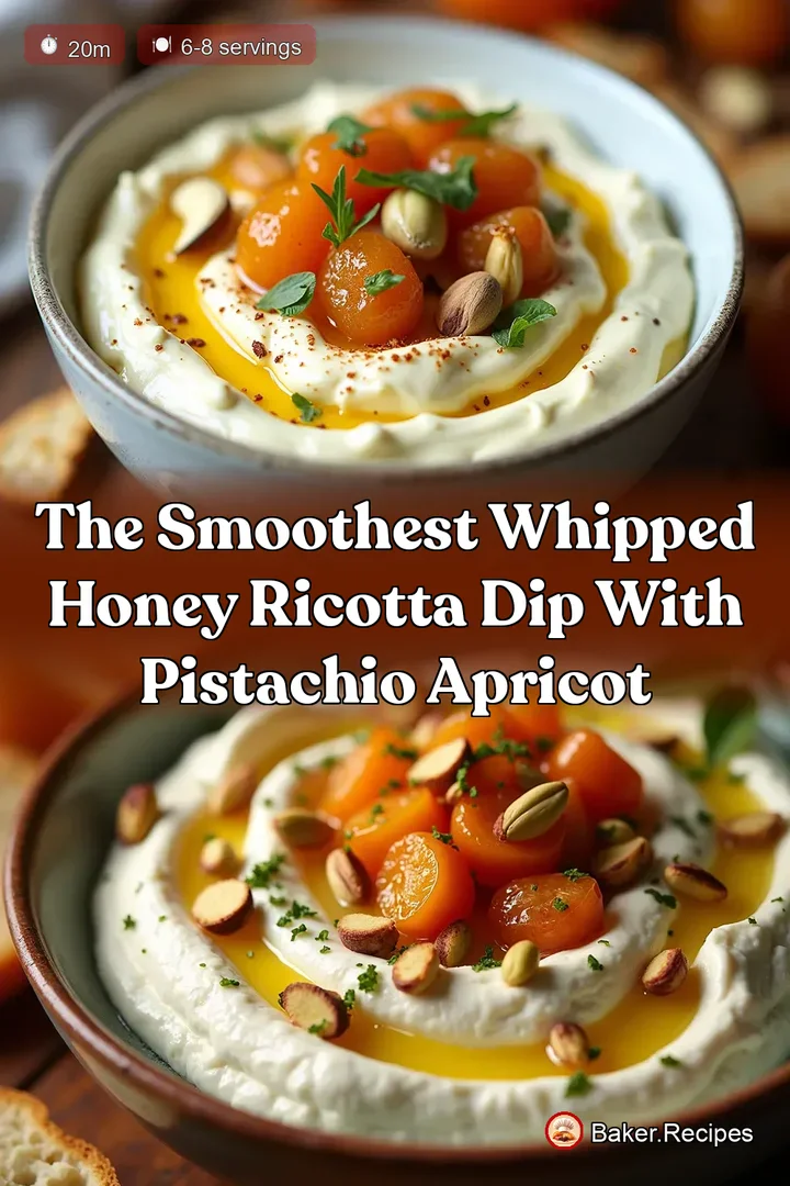 The Smoothest Whipped Honey Ricotta Dip with Pistachio Apricot