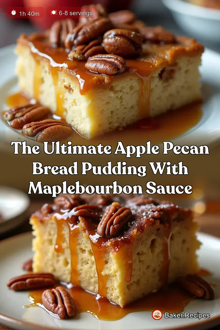 The Ultimate Apple Pecan Bread Pudding with MapleBourbon Sauce