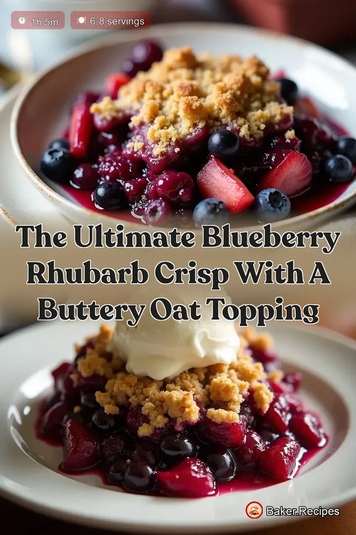 The Ultimate Blueberry Rhubarb Crisp with a Buttery Oat Topping