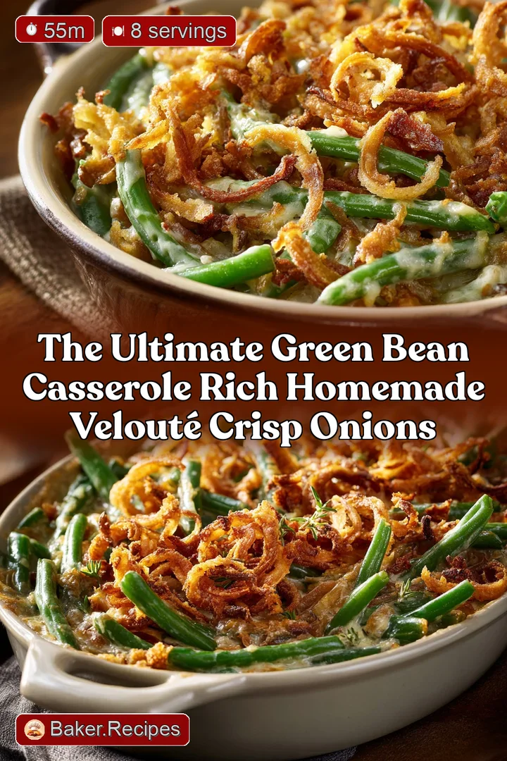 The Ultimate Green Bean Casserole Rich Homemade Velout&eacute; Crisp Onions