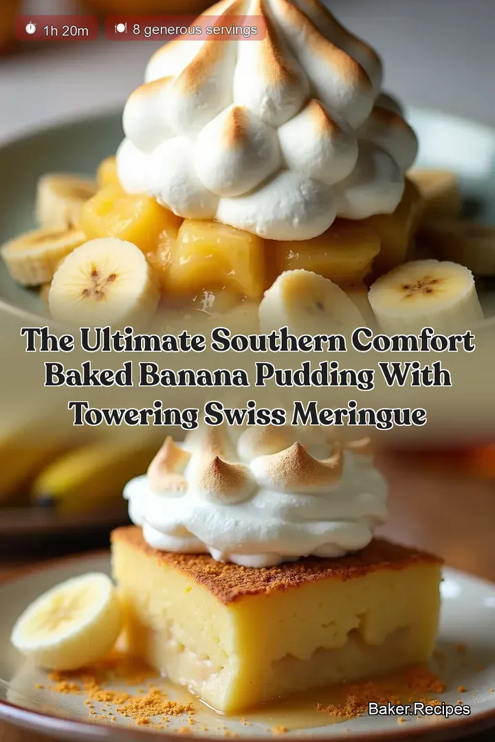 The Ultimate Southern Comfort Baked Banana Pudding with Towering Swiss Meringue