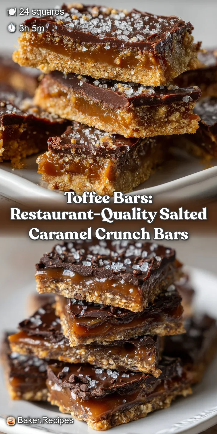 Toffee Bars: Restaurant-Quality Salted Caramel Crunch Bars