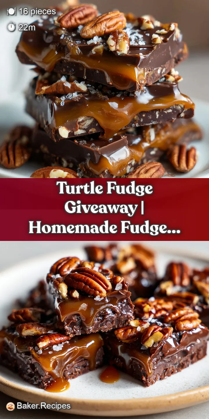 Macro shot of velvety dark chocolate fudge with a glistening caramel drip and a textured toasted pecan piece.