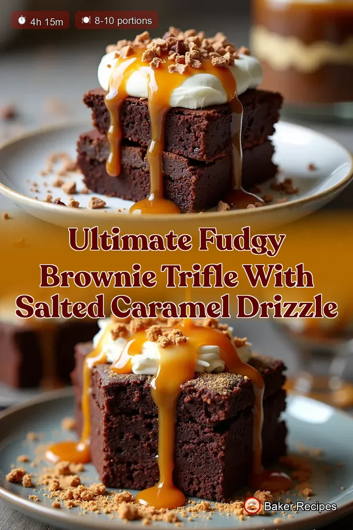 Ultimate Fudgy Brownie Trifle with Salted Caramel Drizzle