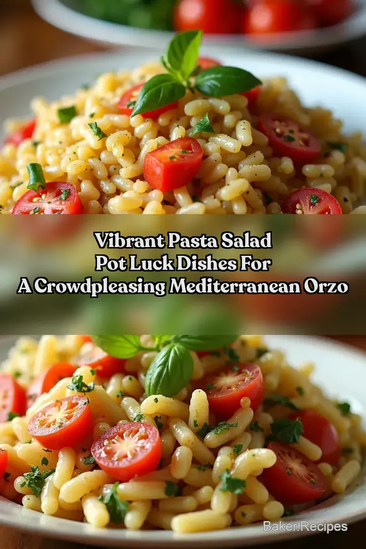 Vibrant Pasta Salad pot luck dishes for a CrowdPleasing Mediterranean Orzo