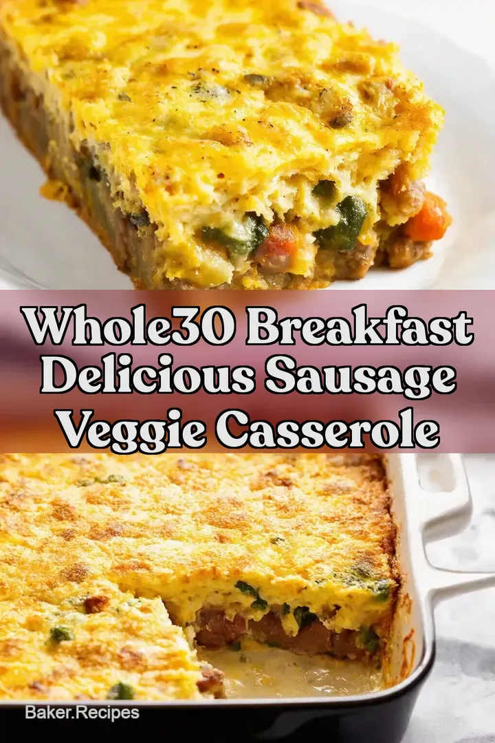 Whole30 Breakfast Delicious Sausage Veggie Casserole