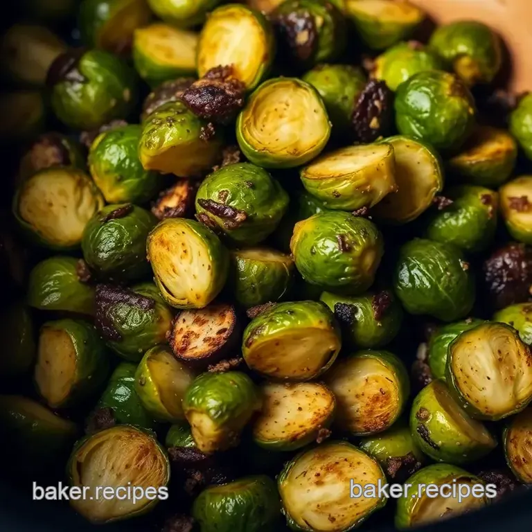 Air Fryer Brussels Sprouts: Balsamic Glazed presentation