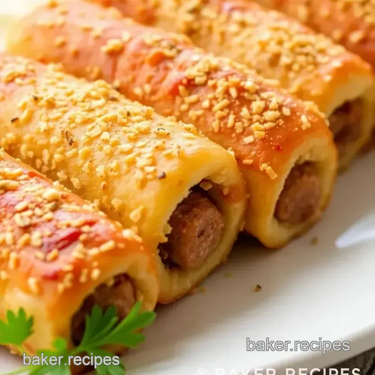 Air Fryer Baked Sausage Rolls presentation