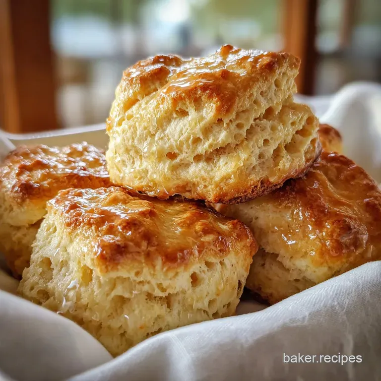 Elegant stack of warm angel biscuits on a linen napkin, glistening with melted butter; tempting and inviting.