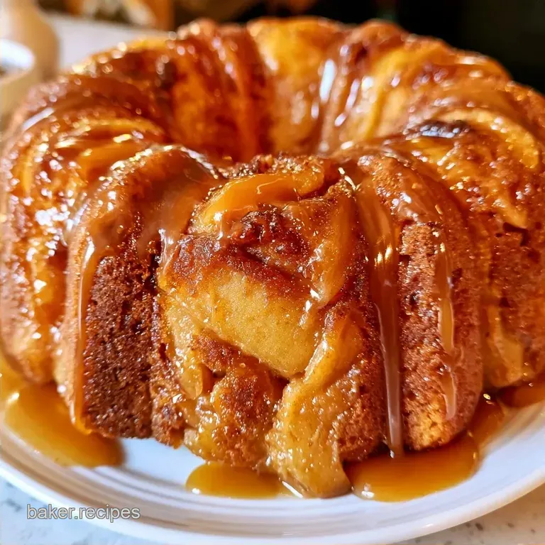 Old Fashioned Apple Bundt Cake with Caramel Frosting