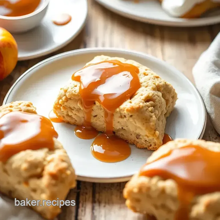 Bake Apple Scones with Rich Caramel Sauce presentation